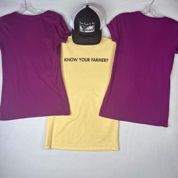 Farm Fresh To You 3 Tee Bundle + Baseball Hat Women's Small Preowned - Picture 2 of 10